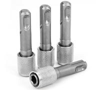 Porte Embout Sds Plus 4 Pièces Adaptateur de Mandrin Sds 6,35mm (1/4'') Porte Embout Visseuse Tige Ronde sur Tige Hexagonale Mandrin Perforateur pour Forets Marteaux