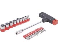 (6) Juego de 22 bits y llaves, raiz 1/4", mango forma "T"