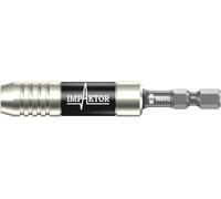 Wera 05057675001 897/4 IMP Porte-embouts Impacter avec jonc d’arrêt et aimant, 1/4 pouce x 75 mm, Argent/noir