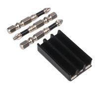 Porte-embouts, organisateur de forets en silicone souple avec rangement magnétique pour visseuses à percussion et perceuses, noir