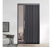 Porte en accordéon, Tailles personnalisables de porte pliante d'accordéon multipli gris intérieur(80x80in(203x203cm))