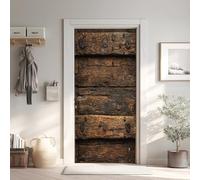 Porte en Bois Effet 3D Sticker Porte, Grain de Bois Papier Autocollant Porte Mural Décoration 95x215 cm, Vintage Rural Stickers Muraux Amovible PVC