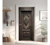 Porte en Bois Effet 3D Sticker Porte, Rustique Papier Autocollant Porte Mural Décoration 95x215 cm, Grange Ancienne Stickers Muraux Amovible PVC