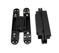 Porte en bois robuste, ouverture à 180 degrés, charnière cachée réglable, porte intérieure Invisible battants de 6 pouces, 2 pièces(Black)