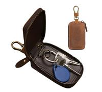 Porte en cuir - Porte-clés en cuir | Porte avec clés FOB Mini portefeuille | Organisateur à double charnière, portable, organisation de voiture, vélo, clés de cas