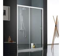 PORTE EN NICHE COULISSANTE POUR DOUCHE 140 CM EN VERRE TRANSPARENT