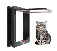 Porte en plastique pour animal de compagnie - Grand porte pour chat - Porte pour petit ou grand chat + serrure - Porte pour chien - Porte pour animaux de compagnie - Facile à installer avec cadre