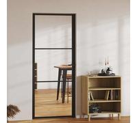 Porte en verre Noir Aluminium Décor intérieur Cadre de porte Paravent vidaXL vid