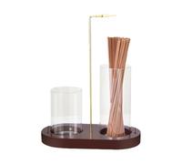 Porte-encens 2 en 1 en bois pour brûle-encens élégant - Pour la maison, le yoga, la fête de mariage, la cérémonie, la décoration intérieure, le bureau, la chambre à coucher
