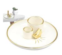 Porte-Encens 4 en 1 en Céramique - Plateau de Cendres pour Sauge et Pålo Santo | Support Bâtonnets à Brûler avec Bol Décoratif destiné à la Méditation ou Yoga Style Artisanal