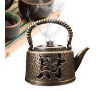 Porte-Encens à Cônes - Boîte Brûleur à Cônes et Spirales d'Encens,de Zinc en Forme de Théière Outils de Méditation Yoga Spa Accessoires d'Aromathérapie pour Tables Pièces Étagères et