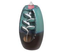 Porte-encens à refoulement en cascade - Fontaine de table artisanale - Décoration pour salon, chambre à coucher - 11 x 10 x 20 cm