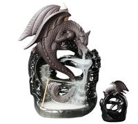 Porte-encens à refoulement en forme de dragon en résine, décoration de brume fluide | Diffuseur d'aromathérapie zen, statue de tranquillité intérieure, affichage visuel captivant combinant une touche