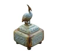 Porte-encens Antique Brûleur d'encens Boîte d'encens en céramique de style chinois avec plateau d'aromathérapie Convient pour l'étude à la maison du temple bouddhiste Backflow Brûleur d'encens (B)