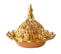 Porte-encens arabe doré vintage en métal pour la méditation, le yoga, le spa, l'aromathérapie, le mariage, le Ramadan, la décoration de table A