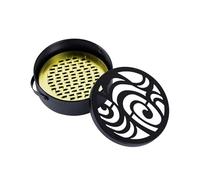 Porte-Encens,avec Couvercle Et Poignée, Résistant À La Chaleur, Rond Rétro,Brûle-Encens en Métal | pour Chambre Extérieur Camping Salle De Méditation Studio De