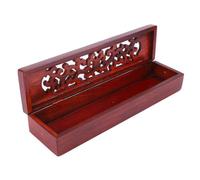 Porte Encens Baton en Bois, Support Encens Vintage avec Couvercle pour Méditation, Yoga, Aromathérapie, 28cm