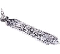 Porte-encens - Bouddha rose en métal blanc