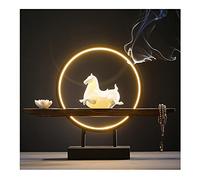 Porte-encens Brûleur de backflow Zen Moderne et Simple du brûleur créatif de décoration créative brûleur d'encens en céramique Porte-encens ménagers Porte-encens (Bague de lumière LED)(B)