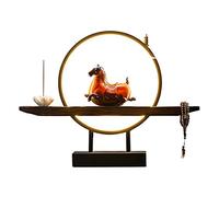 Porte-encens Brûleur de backflow Zen Moderne et Simple du brûleur créatif de décoration créative brûleur d'encens en céramique Porte-encens ménagers Porte-encens (Bague de lumière LED)(A)