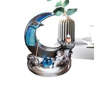 Porte-encens cascade - Diffuseur en forme de lune - Bâtonnets d'encens en céramique cascade - Pour entrée, table de cabine, bureau, salon