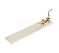 Porte-Encens Chats, Brûleurs avec Cendres, Golden White Base, I White Base | Porte-encens fait à la main, brûleur avec attrape-cendres, pour aromathérapie, méditation, salle de yoga