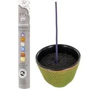 Porte-encens coupelle en fonte Zen vert & or + encens ayurvédique Multicolore