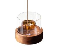 Porte-encens décoratif 9 trous Base en bois Attrape-cendres