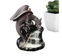Porte-encens Dragon, brûleur d'encens cascade - Fontaine d'encens en céramique avec 20 cônes d'encens,Diffuseur dragon pour aromathérapie, fontaine d'eau dragon de méditation pour salon chambre à couc