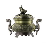 Porte-encens en alliage au design captivant avec un charmant motif double dragon pour inspirer le calme (bronze)