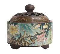 Porte-encens en Bobine - De Brûleur Décorative Ronde, Plateau en Métal À Motif Détaillé, Présentoir De Collecte De Cendres | Méditation Intérieure Espace Yoga Coin Thé Rebord De Fenêtre Cérémon