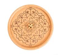 Porte-encens en bois massif motif fleur de lotus pour créer une ambiance calme et facile à nettoyer (B)