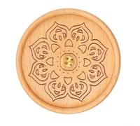Porte-encens en bois massif motif fleur de lotus pour créer une ambiance calme et facile à nettoyer (A)