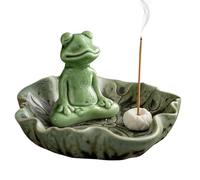 Porte-encens en céramique fait à la main - Motif grenouille - Brûleur de bâton | Diffuseur d'arômes multifonction pour cuisine, appartement, restaurant, chambre à coucher, salon, méditation, temple