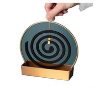 Porte-encens en métal à suspendre en forme de cœur et rond avec crochet - Cendrier profond décoratif pour chambre à coucher, salon, méditation (C)
