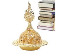 Porte-encens en Or, brûleur d'encens Arabe - Porte-brûleur d'encens en Alliage doré - Brûleur d'aromathérapie, décoration de Table, brûleur d'encens pour la Maison, décoration de la Maison