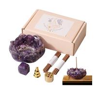 Porte-encens en - Plateau collecteur de Cendres Florales, brûleur en Pierre polie, Accessoire décoratif de méditation, Ornement de Salle spirituelle | Porte-bâton d'encens en Forme de Fleur, b