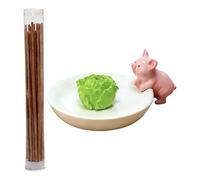 Porte-encens en résine de chou animal brûlant 7,4 x 5,7 x 2,9 cm | Adorable support pour brûler de l'encens pour chambre à coucher, salle de yoga, salle de divertissement, hôtel, méditation, us
