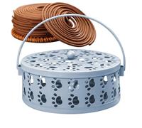 Porte-encens extérieur - Porte-encens en avec poignée - avec découpe en Forme de Patte de Chat et Attrape-encens - Design esthétique pour Le Camping, la méditation, Le Yoga, la Maison, la