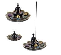 Porte-encens Fleur de Lotus en résine Peinte à la Main Doré Ø12,5 x 7 cm