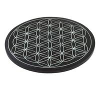 Porte encens fleur de vie black stone siège de toilette 10 cm