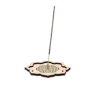 Porte-Encens Fleur de Vie - Gravure Laser sur Bois MDF | Geometrie Sacree | Accessoire Décoration Bien-Être | Support Bâtonnets d’Encens | Zen, Méditation, Cadeau Esotérique