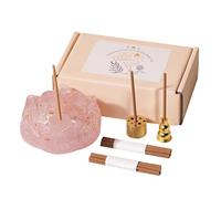 Porte-Encens Fleur - Métal 8x4cm | Support Bâtonnets Brûleur Artisanal Plateau Collecteur Cendres Socle Naturel pour Yoga Spa Méditation Aromathérapie Décoration Zen