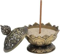 Porte-encens Lotus couleur bronze -- 7.8x6.9x6.9 cm