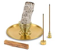 Porte-encens Palo Santo 5 en 1 avec récupérateur de Cendres en Aluminium de 14 cm, brûleur d’encens, Porte-encens à Bobine Conique, décoration intérieure idéale pour la Salle de