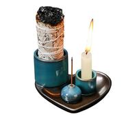 Porte-encens polyvalent 4, 1 brûleur en céramique, support décoratif pour bâtons d'encens 11,6 x 6,7 cm pour la méditation, le yoga, la relaxation et la décoration de parfum d'intérieur