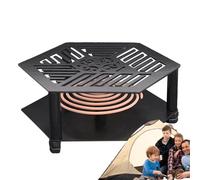 Porte-encens portable anti-brûlure magnétique - Support hexagonal en métal pour la pêche, le camping, le pique-nique, le jardin, la cour, la maison, le bureau, la chambre à coucher, le salon