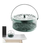 Porte-encens portable en métal pour spirales d'encens - Avec couvercle de poignée - Pour décoration de salon, chambre à coucher