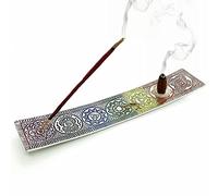 Porte-encens pour bâtons chakra - Porte-encens double fait à la main de 10 pouces | Pour équilibrer l'énergie | Cadeaux spirituels parfaits pour les femmes et les cadeaux de méditation
