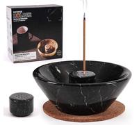 Porte-encens Radicaln en marbre Noir de 14 cm, fabriqué à la Main pour récupérer Facilement Les Cendres d'encens avec des bâtonnets d'encens - Décoration d'intérieur - Cendriers d'intérieur
